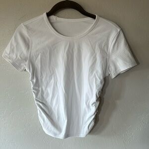White Lululemon Ribbed Crop Top